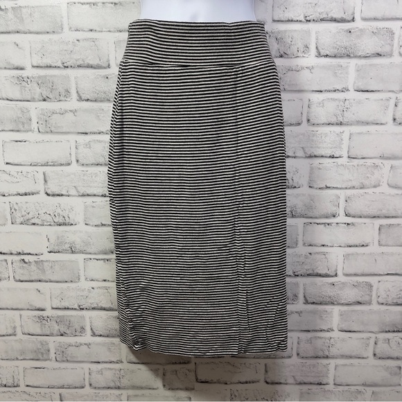 Athleta Encinitas Pencil Black White Ribbed Stretch Knit Skirt 866962 Small - Picture 1 of 6